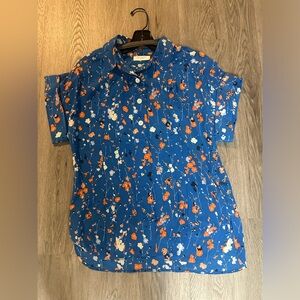 Equipment floral print, button down silk blouse.